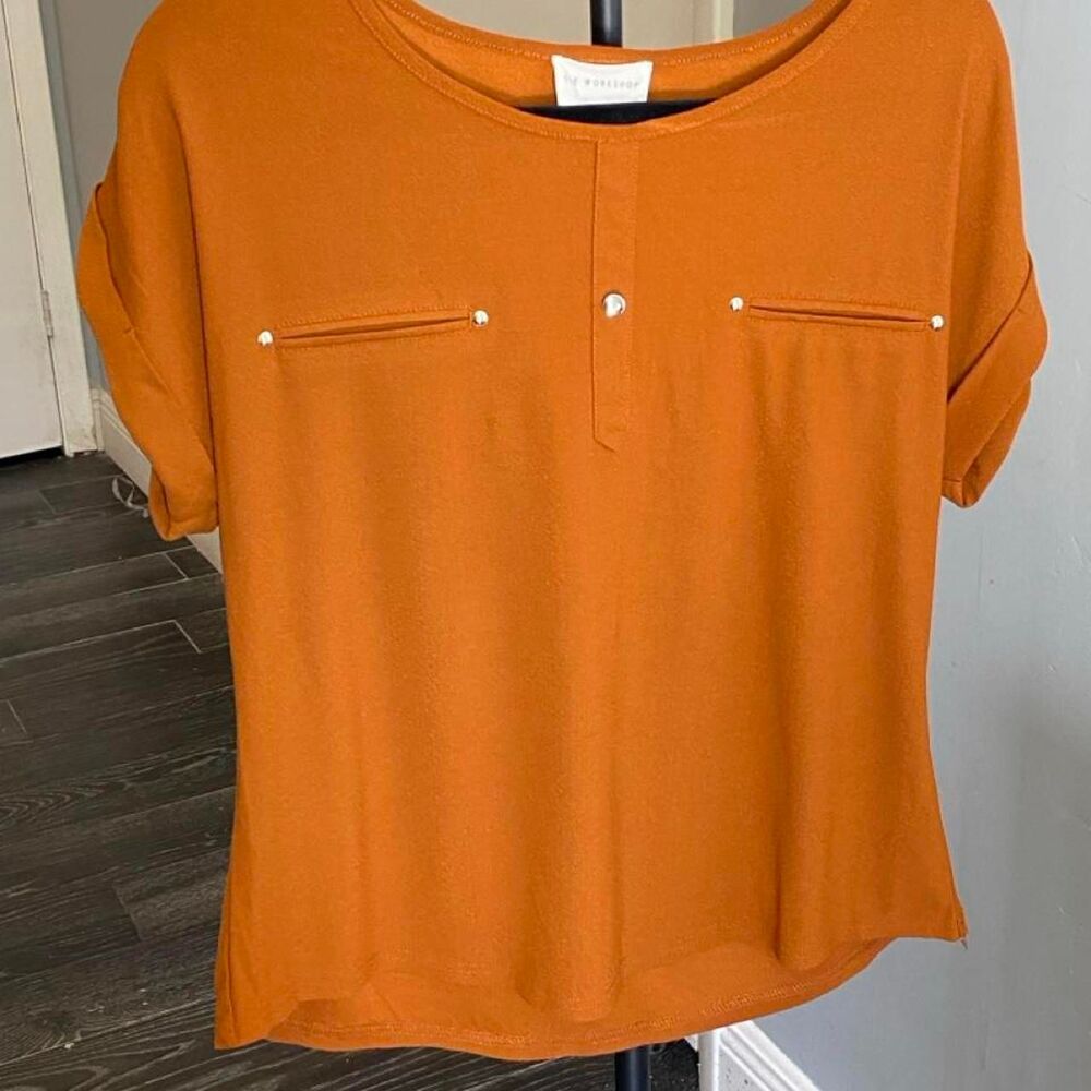 Unbranded Women's Orange and Brown Blouse